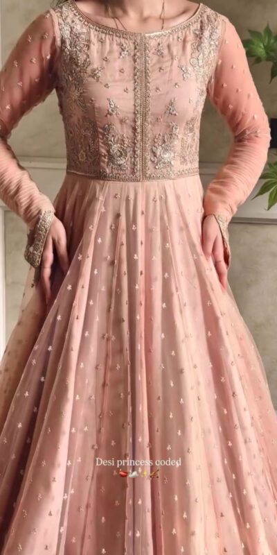 RTC 5991 Peach | Peach Faux Georgette Gown with Sequins Work. Festive Deal ₹2599. Delivery 4-6 Working Days. Online Shop now. | Gowns, Bollywood Gowns, Creative Gowns, Designer Gowns, Embroidered Gowns, Party Wear Gowns