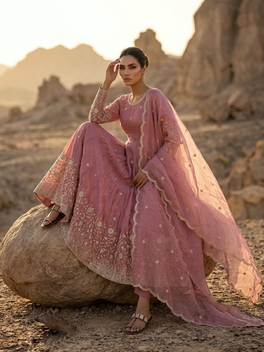 JF 052 Peach Fendy Silk Gown with Sequins Work & Thread Embroidery. Now at just ₹2399. Delivery 4-6 Working Days. Shop now. | Gowns, Bollywood Gowns, Creative Gowns, Designer Gowns, Embroidered Gowns, Party Wear Gowns