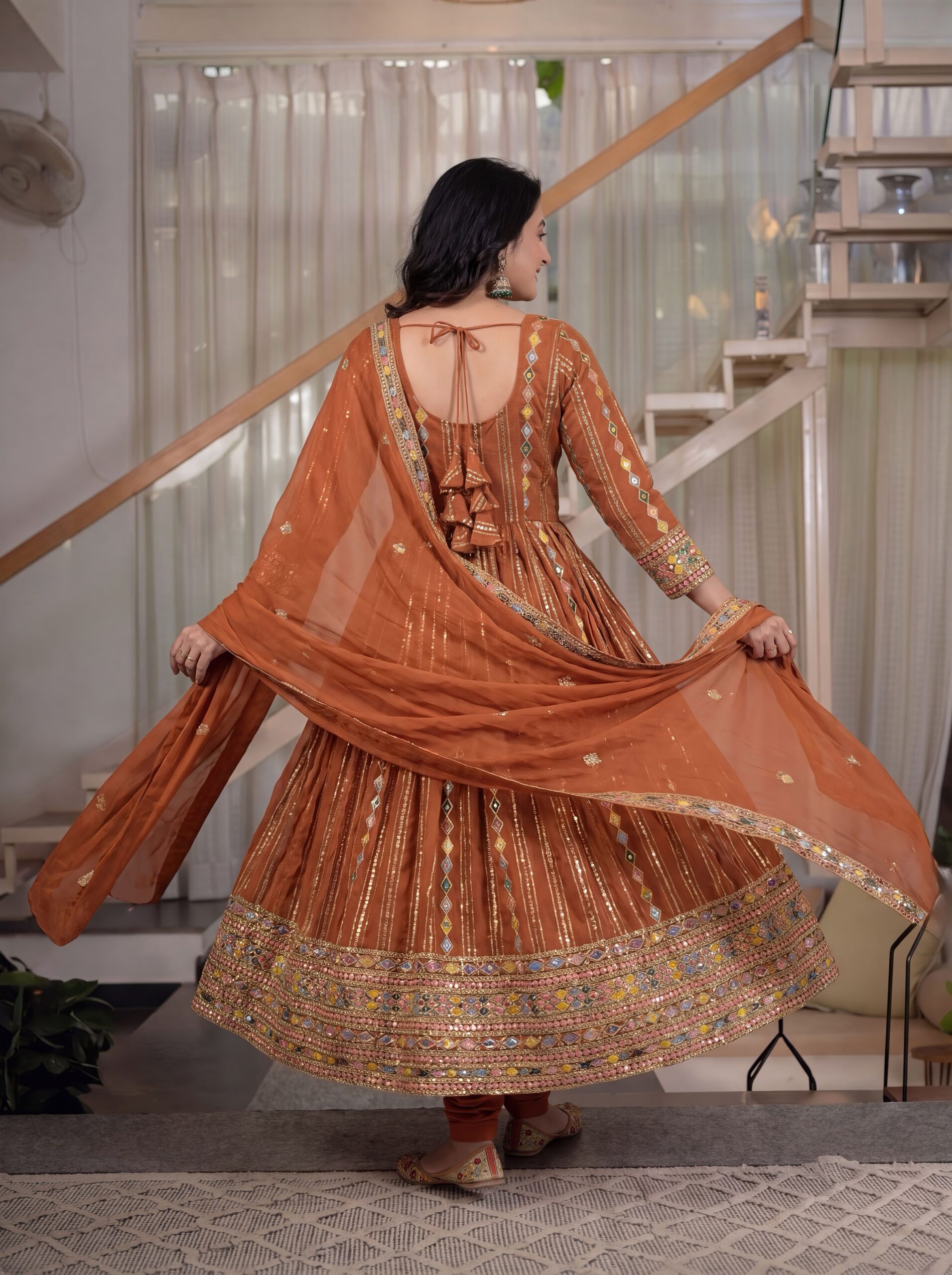 MD 3100 Orange Faux Blooming Gown Perfect for Wedding, Party, Pongal, Raksha Bandhan, Mehendi –. Introductory Price ₹2549. Delivery 4-6 Working Days | Gowns, Bollywood Gowns, Creative Gowns, Designer Gowns, Embroidered Gowns, Party Wear Gowns