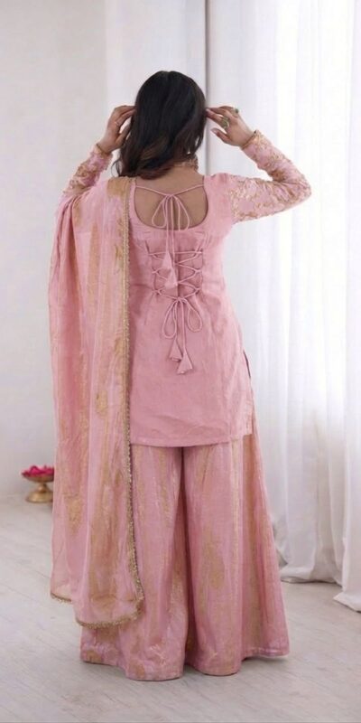 JF 043 Light Pink Pure Fendy Silk Salwar Suitwith Embroidery Work & Sequins Work. Exclusive Offer ₹1940. Delivery 4-6 Working Days. Shop now. | Jump Suits, Salwar suit, Casual Suits, Creative suits, Designer Suits, Palazzo Suits, Party Wear Suits, Patiala Suits, Straight Suits