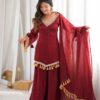 SRK 5357 Maroon Doremon Crush Salwar Suit Perfect for Wedding, Party, Traditional Day, Baisakhi, Karwa Chauth – . Exclusive Offer ₹2099. Delive | Jump Suits, Salwar suit, Casual Suits, Creative suits, Designer Suits, Palazzo Suits, Party Wear Suits, Patiala Suits, Straight Suits