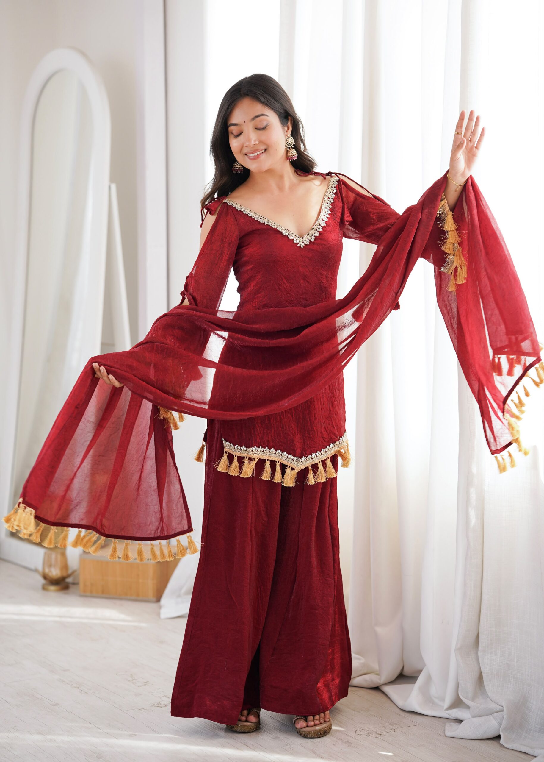 SRK 5357 Maroon Doremon Crush Salwar Suit Perfect for Wedding, Party, Traditional Day, Baisakhi, Karwa Chauth – . Exclusive Offer ₹2099. Delive | Jump Suits, Salwar suit, Casual Suits, Creative suits, Designer Suits, Palazzo Suits, Party Wear Suits, Patiala Suits, Straight Suits