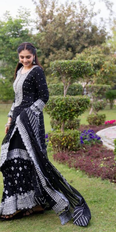 ZB 5064 Black Faux Georgette Salwar Suit with Embroidery Work. Available at ₹2049 only. Delivery 4-6 Working Days. Shop now. | Jump Suits, Salwar suit, Casual Suits, Creative suits, Designer Suits, Palazzo Suits, Party Wear Suits, Patiala Suits, Straight Suits
