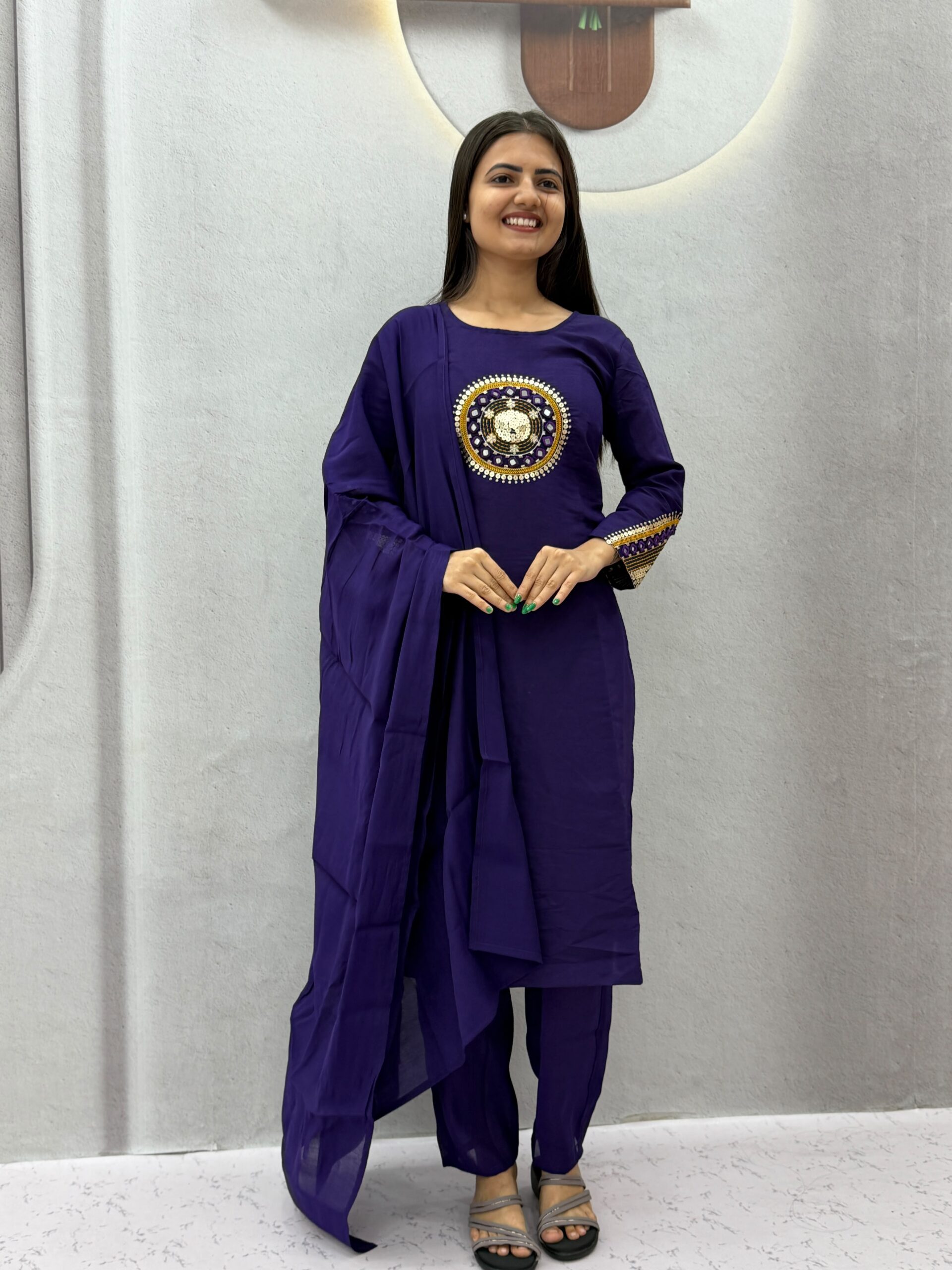 PC 598 Purple Roman Silk Salwar Suit with Sequins Work & Embroidery Work. Available at ₹2099 only. Delivery 4-6 Working Days. Shop now. | Jump Suits, Salwar suit, Casual Suits, Creative suits, Designer Suits, Palazzo Suits, Party Wear Suits, Patiala Suits, Straight Suits