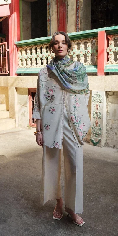 FC 1228 Cream Cambric Cotton Salwar Suit with Digital Print & Embroidery Work. Festive Deal ₹2499. Delivery 4-6 Working Days. Shop now. | Jump Suits, Salwar suit, Casual Suits, Creative suits, Designer Suits, Palazzo Suits, Party Wear Suits, Patiala Suits, Straight Suits