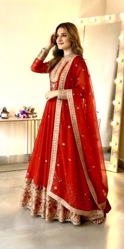 SSR 546 Red in Georgette Embroidery Work & Sequins Work Gown . Get it for ₹2149. Delivery 4-6 Working Days. Online Shop now. | Gowns, Bollywood Gowns, Creative Gowns, Designer Gowns, Embroidered Gowns, Party Wear Gowns