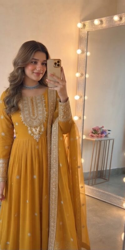 SSR 546 Yellow in Georgette Embroidery Work & Sequins Work Gown . Get it for ₹2149. Delivery 4-6 Working Days. Online Shop now. | Gowns, Bollywood Gowns, Creative Gowns, Designer Gowns, Embroidered Gowns, Party Wear Gowns