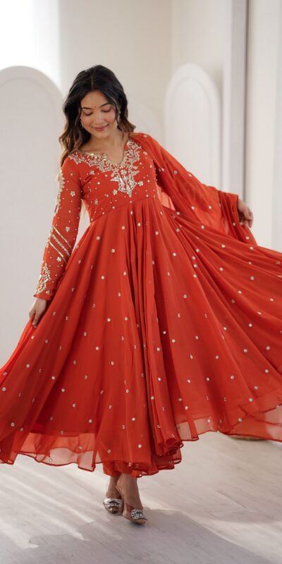 JF 056 Orange Faux Georgette Salwar Suit with Mirror Work & Embroidery Work. Get it for ₹2349. Delivery 4-6 Working Days. Shop now. | Jump Suits, Salwar suit, Casual Suits, Creative suits, Designer Suits, Palazzo Suits, Party Wear Suits, Patiala Suits, Straight Suits