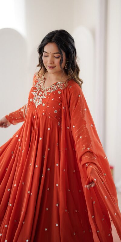 JF 056 Orange Faux Georgette Salwar Suit with Mirror Work & Embroidery Work. Get it for ₹2349. Delivery 4-6 Working Days. Shop now. | Jump Suits, Salwar suit, Casual Suits, Creative suits, Designer Suits, Palazzo Suits, Party Wear Suits, Patiala Suits, Straight Suits