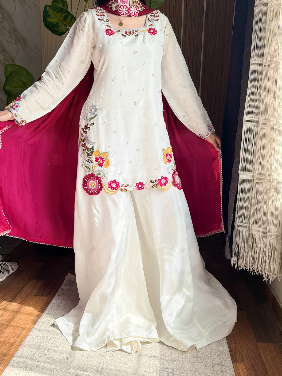 VLM 338 White Color Roman Silk Salwar Suit with Embroidery Work. Available at ₹2499 only. Delivery 4-6 Working Days. Shop now. | Jump Suits, Salwar suit, Casual Suits, Creative suits, Designer Suits, Palazzo Suits, Party Wear Suits, Patiala Suits, Straight Suits