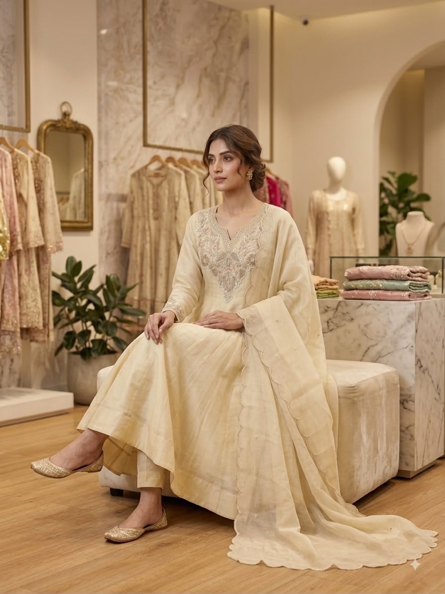 LG 2135 Off White in Cos Moss Mirror Work & Embroidery Work Salwar Suit . Festive Deal ₹2799. Delivery 4-6 Working Days. Shop now. | Jump Suits, Salwar suit, Casual Suits, Creative suits, Designer Suits, Palazzo Suits, Party Wear Suits, Patiala Suits, Straight Suits