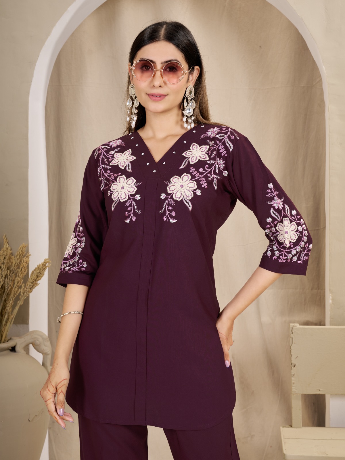 DIVA 169 Wine Colour Rayon Cotton Kurti with Embroidery Work. Introductory Price ₹1999. Delivery 4-6 Working Days. Shop now. | Kurti, Bollywood Kurti, Creative Kurtis, Designer Kurti, Party Wear Kurti, Selfie Kurti
