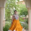 KA 5071 Orange Rayon Embroidery Work & Cowrie Work Lehenga Choli . Grab it for ₹2849. Delivery 4-6 Working Days. Shop now. | Lehenga, Bollywood Lehenga, Creative Lehenga, Designer Lehenga, Embroidered Lehenga, Party Wear Lehenga