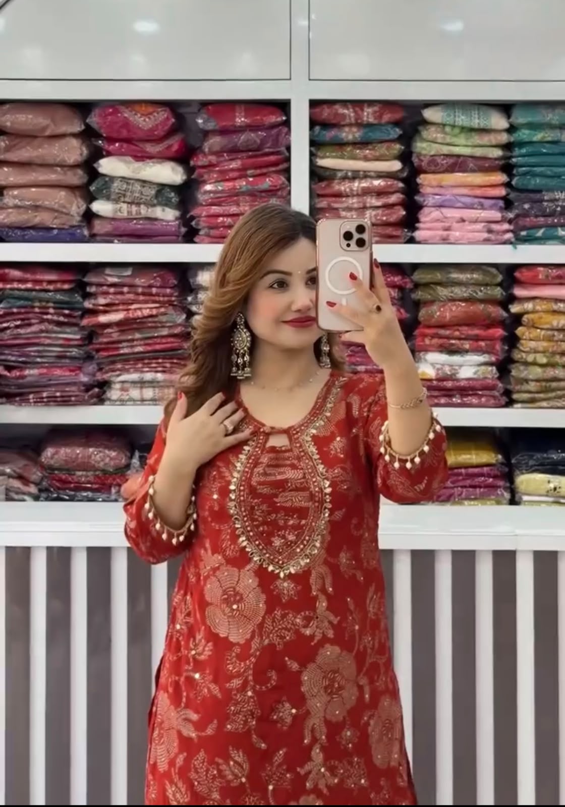 ST 1207 Red Faux Georgette Salwar Suit with Embroidery Work. Available at ₹2949 only. Delivery 4-6 Working Days. Shop now. | Jump Suits, Tops & Bottoms, Track Suits, Salwar suit, Casual Suits, Creative suits, Designer Suits, Palazzo Suits, Party Wear Suits, Patiala Suits, Straight Suits, Trendy Wear