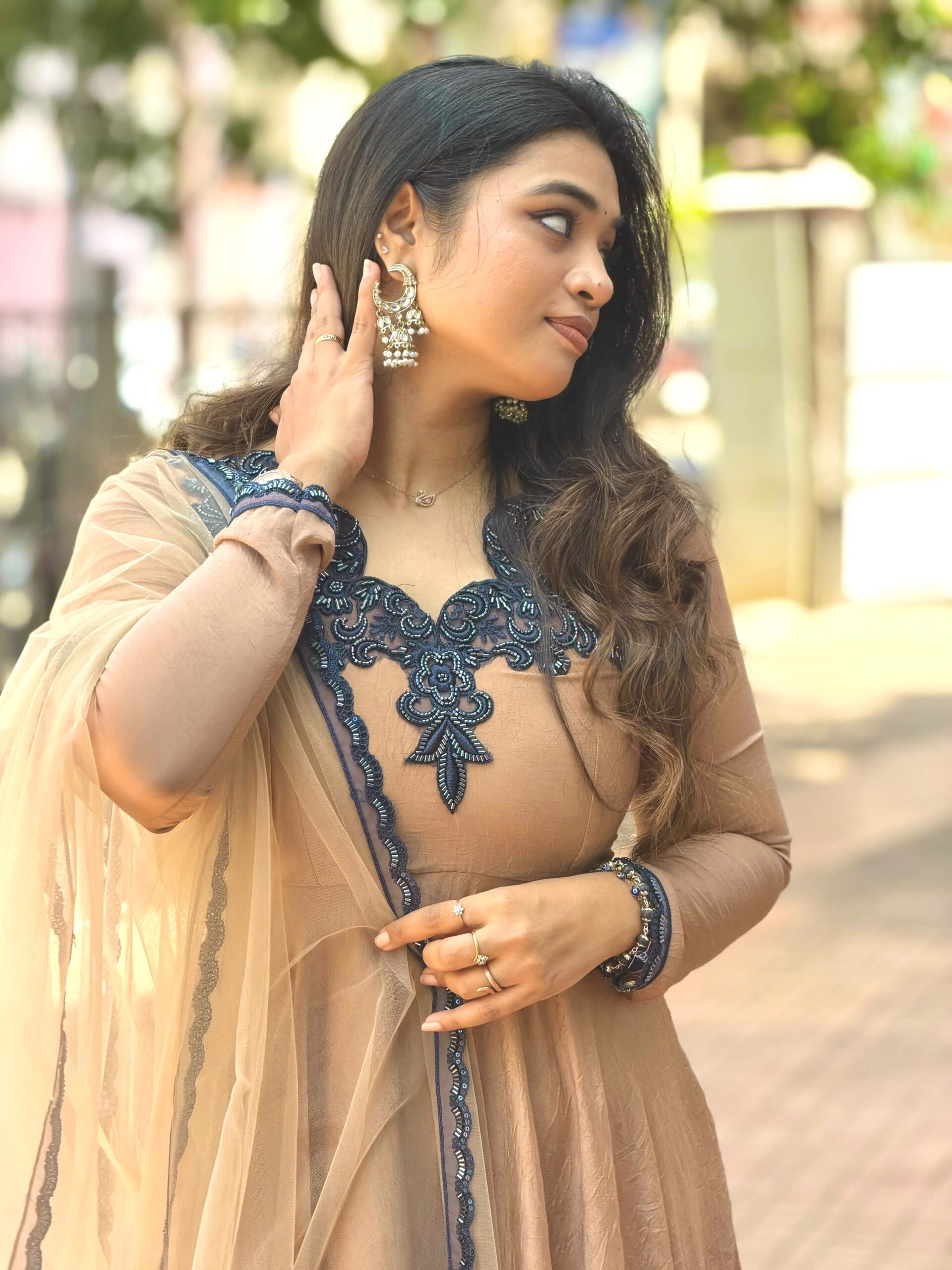 JF 058 Chiku Doremon Crush Gown with Lace Work & Mirror Work. Exclusive Offer ₹2399. Delivery 4-6 Working Days. Shop now. | Gowns, Bollywood Gowns, Creative Gowns, Designer Gowns, Embroidered Gowns, Party Wear Gowns