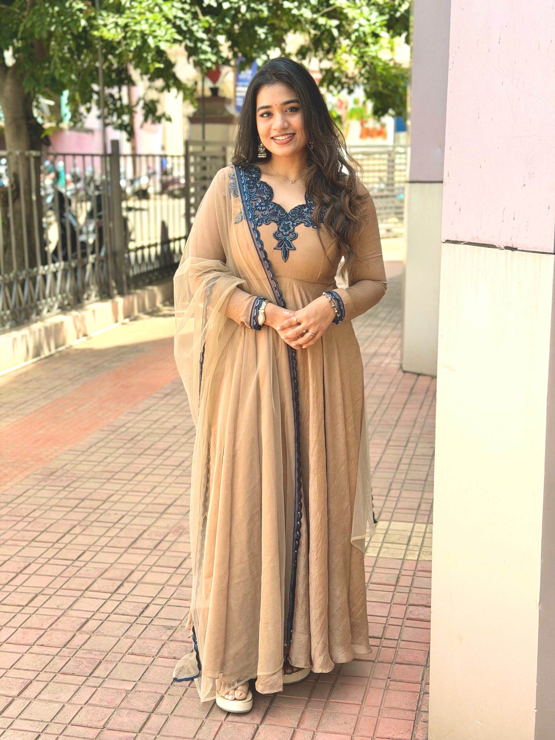 JF 058 Chiku Doremon Crush Gown with Lace Work & Mirror Work. Exclusive Offer ₹2399. Delivery 4-6 Working Days. Shop now. | Gowns, Bollywood Gowns, Creative Gowns, Designer Gowns, Embroidered Gowns, Party Wear Gowns