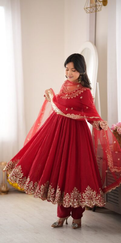 SR 1723 Maroon Doremon Crush Gown with Lace Work & Mirror Work. Exclusive Offer ₹2449. Delivery 4-6 Working Days. Shop now. | Gowns, Bollywood Gowns, Creative Gowns, Designer Gowns, Embroidered Gowns, Party Wear Gowns