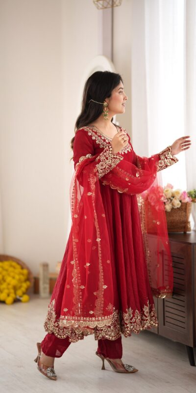SR 1723 Maroon Doremon Crush Gown with Lace Work & Mirror Work. Exclusive Offer ₹2449. Delivery 4-6 Working Days. Shop now. | Gowns, Bollywood Gowns, Creative Gowns, Designer Gowns, Embroidered Gowns, Party Wear Gowns