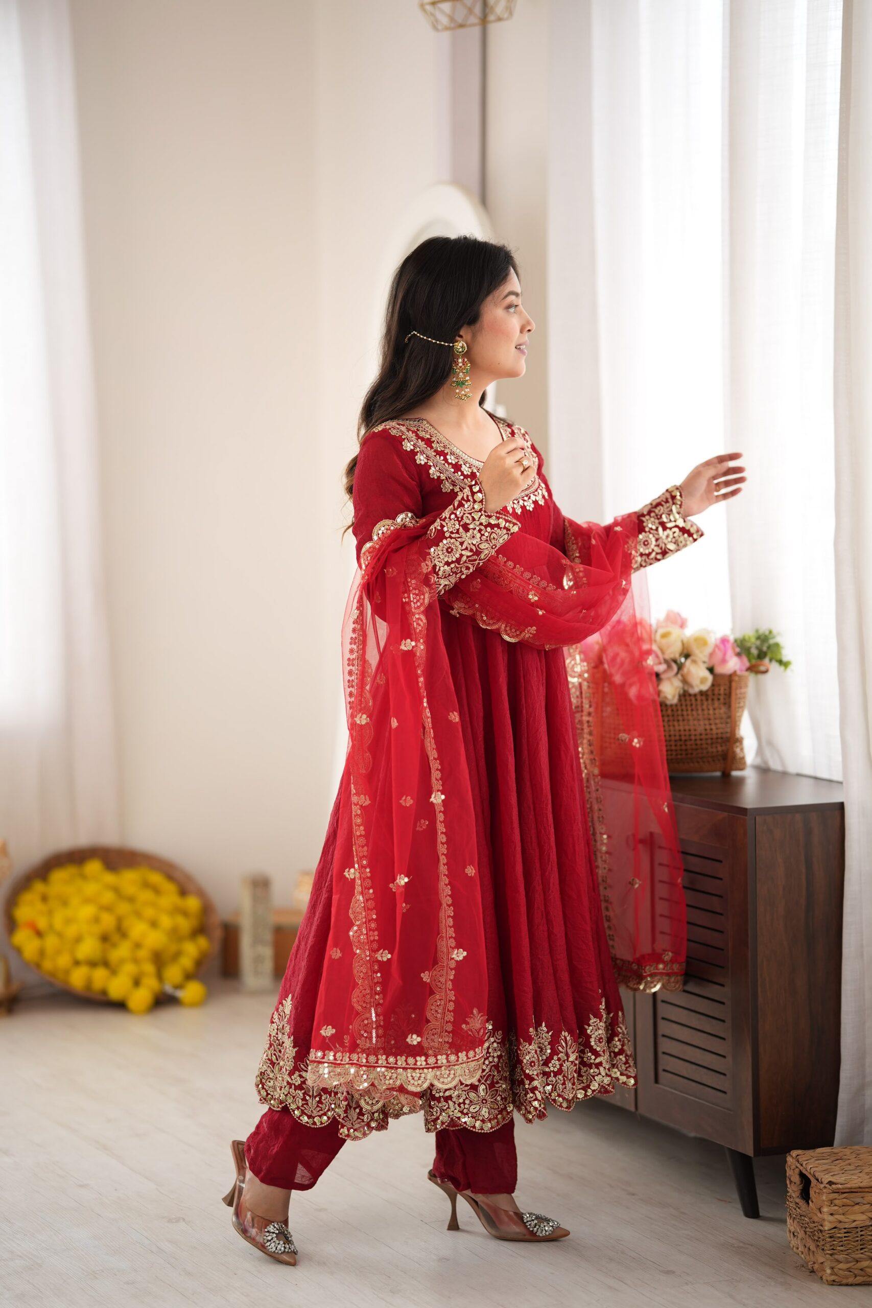 SR 1723 Maroon Doremon Crush Gown with Lace Work & Mirror Work. Exclusive Offer ₹2449. Delivery 4-6 Working Days. Shop now. | Gowns, Bollywood Gowns, Creative Gowns, Designer Gowns, Embroidered Gowns, Party Wear Gowns