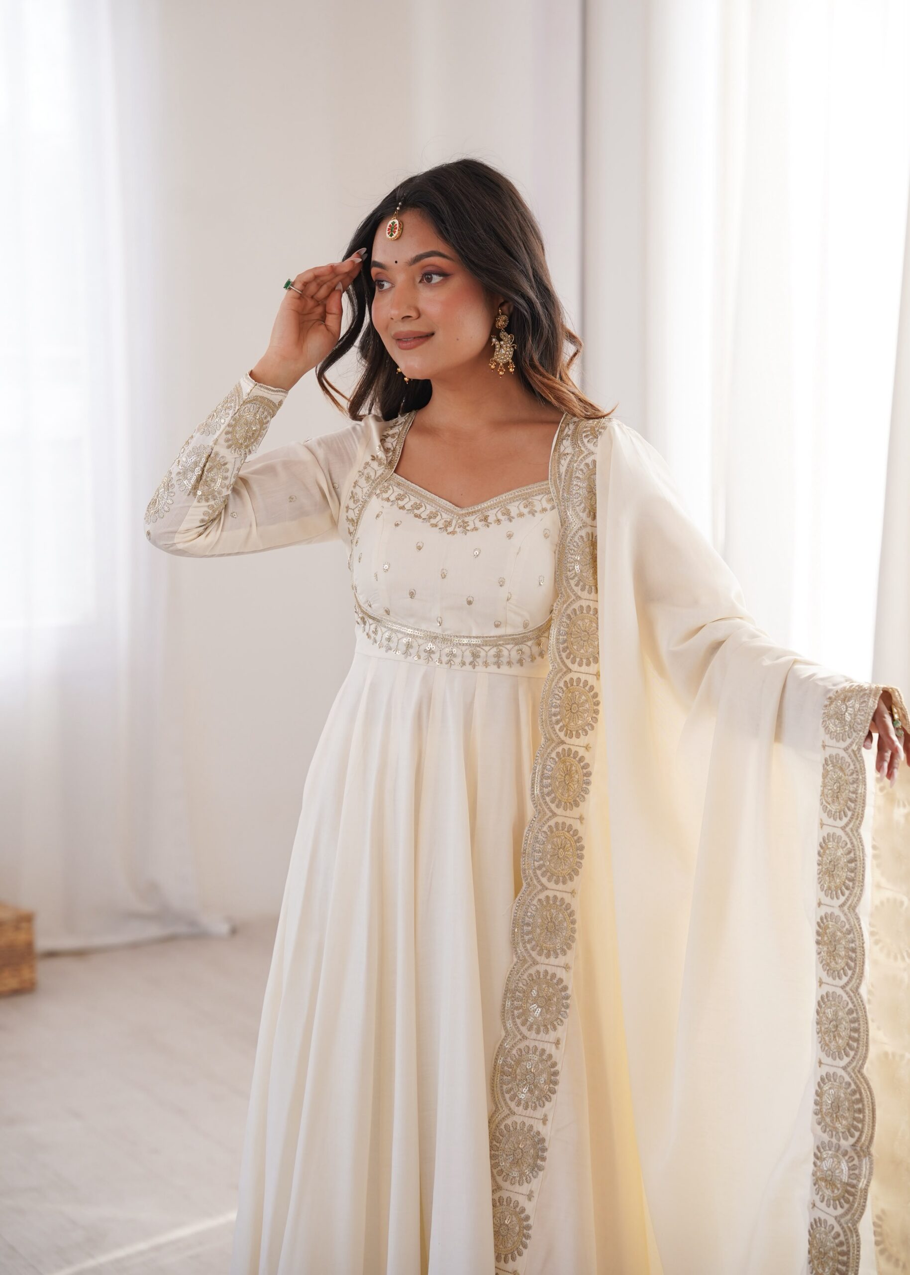 ZF 5026 White Colour Roman Silk Salwar Suit with Embroidery Work. Best Price ₹2399. Delivery 4-6 Working Days. Online Shop now. | Anarkali Suits, Bollywood Anarkali, Creative-Anarkali, Designer Anarkali, Embroidered Anarkali, Party Wear Anarkali