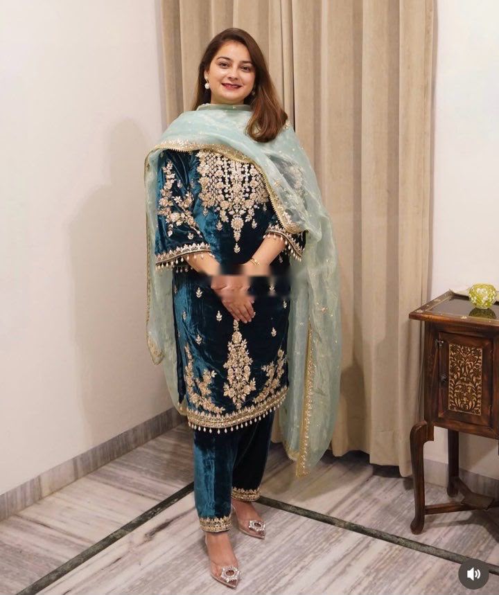 WW 1236 Blue Viscose Velvet Salwar Suit with Embroidery Work & Lace Work. Grab it for ₹2299. Delivery 4-6 Working Days. Shop now. | Jump Suits, Salwar suit, Casual Suits, Creative suits, Designer Suits, Palazzo Suits, Party Wear Suits, Patiala Suits, Straight Suits