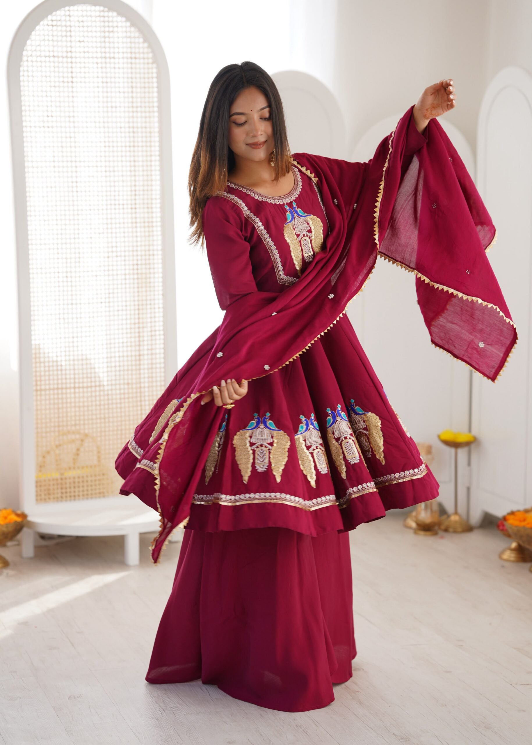 NSR 916 Maroon Roman Silk Salwar Suit with Sequins Work & Embroidery Work. Available at ₹2399 only. Delivery 4-6 Working Days. Shop now. | Jump Suits, Salwar suit, Casual Suits, Creative suits, Designer Suits, Palazzo Suits, Party Wear Suits, Patiala Suits, Straight Suits