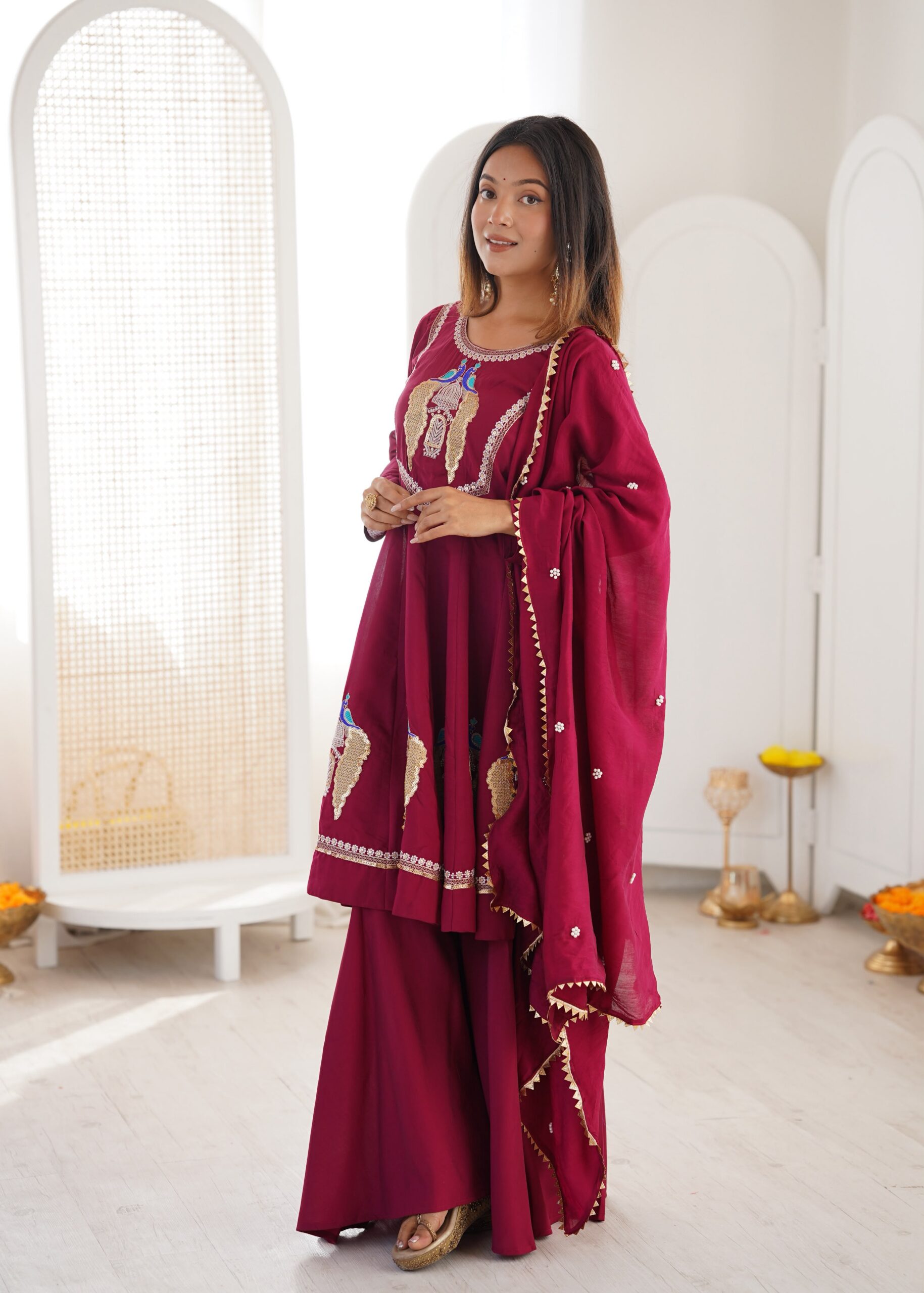 NSR 916 Maroon Roman Silk Salwar Suit with Sequins Work & Embroidery Work. Available at ₹2399 only. Delivery 4-6 Working Days. Shop now. | Jump Suits, Salwar suit, Casual Suits, Creative suits, Designer Suits, Palazzo Suits, Party Wear Suits, Patiala Suits, Straight Suits