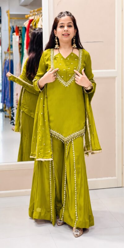 JF 054 Mehendi Color Roman Silk Salwar Suit with Embroidery Work. Available at ₹2399 only. Delivery 4-6 Working Days. Shop now. | Jump Suits, Salwar suit, Casual Suits, Creative suits, Designer Suits, Palazzo Suits, Party Wear Suits, Patiala Suits, Straight Suits