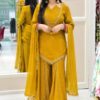 JF 054 Mustered Color Roman Silk Salwar Suit with Embroidery Work. Available at ₹2399 only. Delivery 4-6 Working Days. Shop now. | Jump Suits, Salwar suit, Casual Suits, Creative suits, Designer Suits, Palazzo Suits, Party Wear Suits, Patiala Suits, Straight Suits