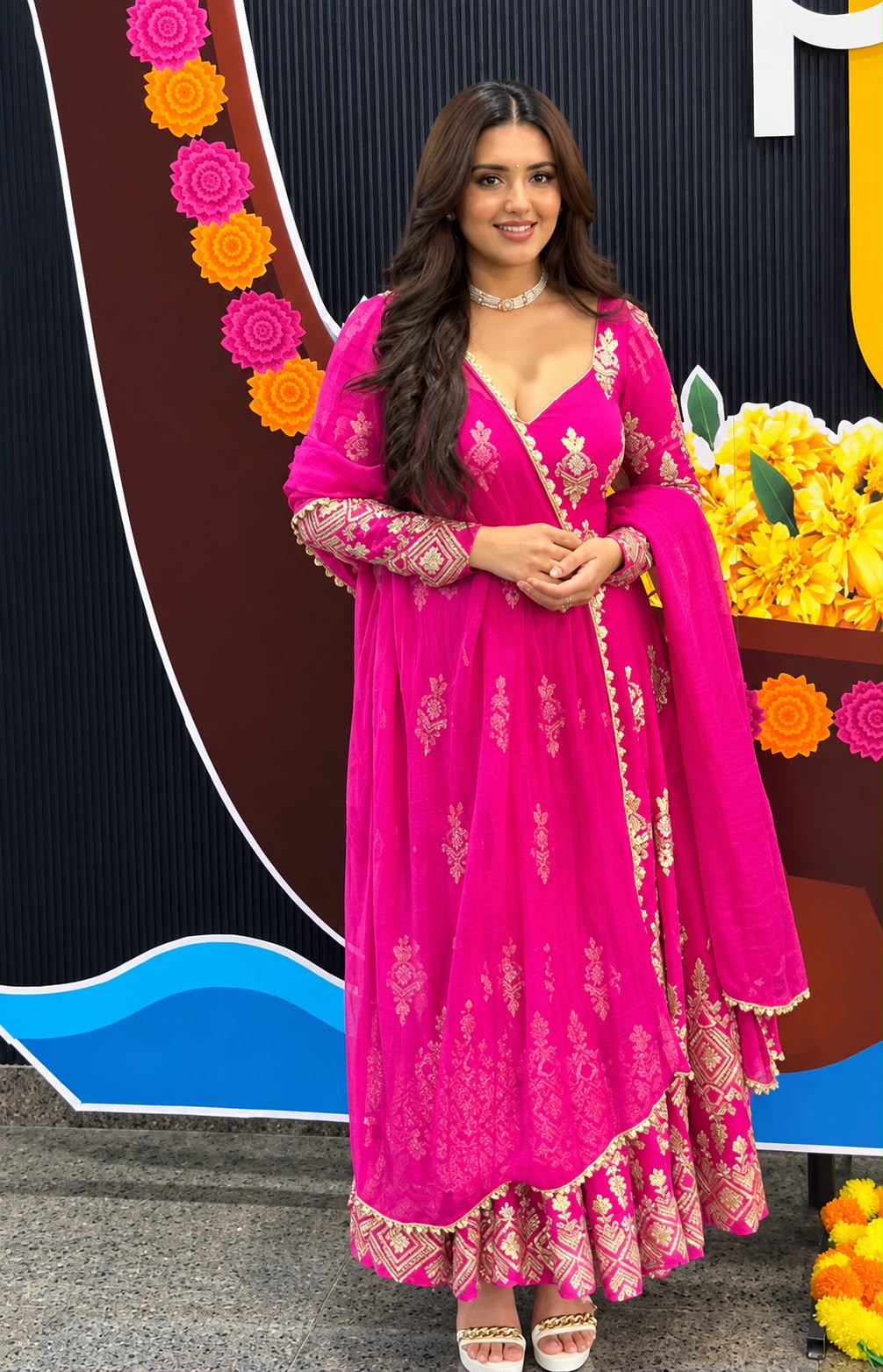 SSR 552 Pink Faux Georgette Gown with Sequins Work & Embroidery Work. Affordable Price ₹2399. Delivery 4-6 Working Days. Shop now. | Gowns, Bollywood Gowns, Creative Gowns, Designer Gowns, Embroidered Gowns, Party Wear Gowns