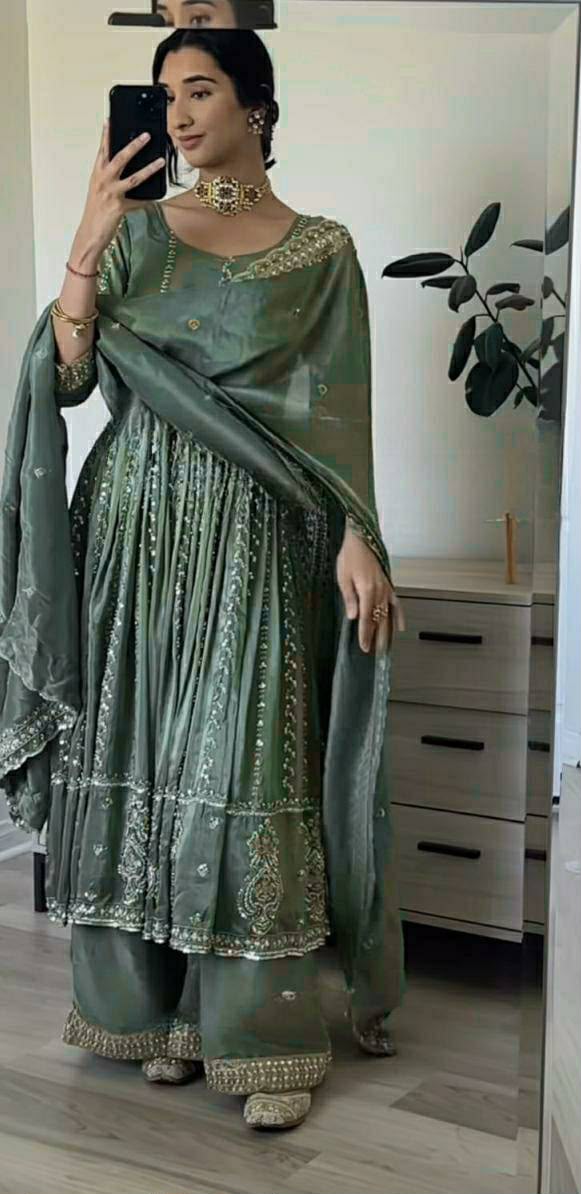 MD 3058 Teal in Color Natural Crepe Embroidery Work Salwar Suit . Affordable Price ₹2399. Delivery 4-6 Working Days. Shop now. | Jump Suits, Salwar suit, Casual Suits, Creative suits, Designer Suits, Palazzo Suits, Party Wear Suits, Patiala Suits, Straight Suits