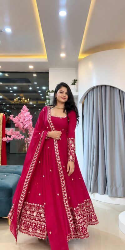 SSR 544 Pink in Crunchy Silk Embroidery Work & Lace Work Gown . Special Price ₹2399. Delivery 4-6 Working Days. Shop now. | Gowns, Bollywood Gowns, Creative Gowns, Designer Gowns, Embroidered Gowns, Party Wear Gowns