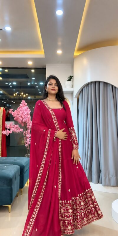 SSR 544 Pink in Crunchy Silk Embroidery Work & Lace Work Gown . Special Price ₹2399. Delivery 4-6 Working Days. Shop now. | Gowns, Bollywood Gowns, Creative Gowns, Designer Gowns, Embroidered Gowns, Party Wear Gowns