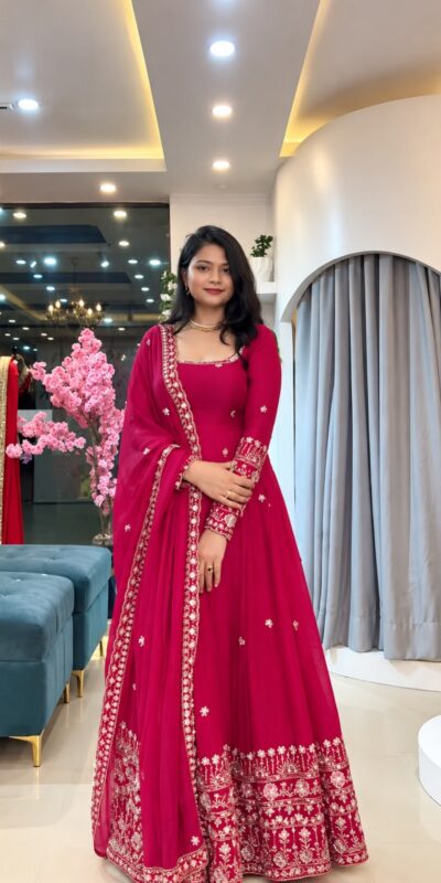 SSR 544 Pink in Crunchy Silk Embroidery Work & Lace Work Gown . Special Price ₹2399. Delivery 4-6 Working Days. Shop now. | Gowns, Bollywood Gowns, Creative Gowns, Designer Gowns, Embroidered Gowns, Party Wear Gowns