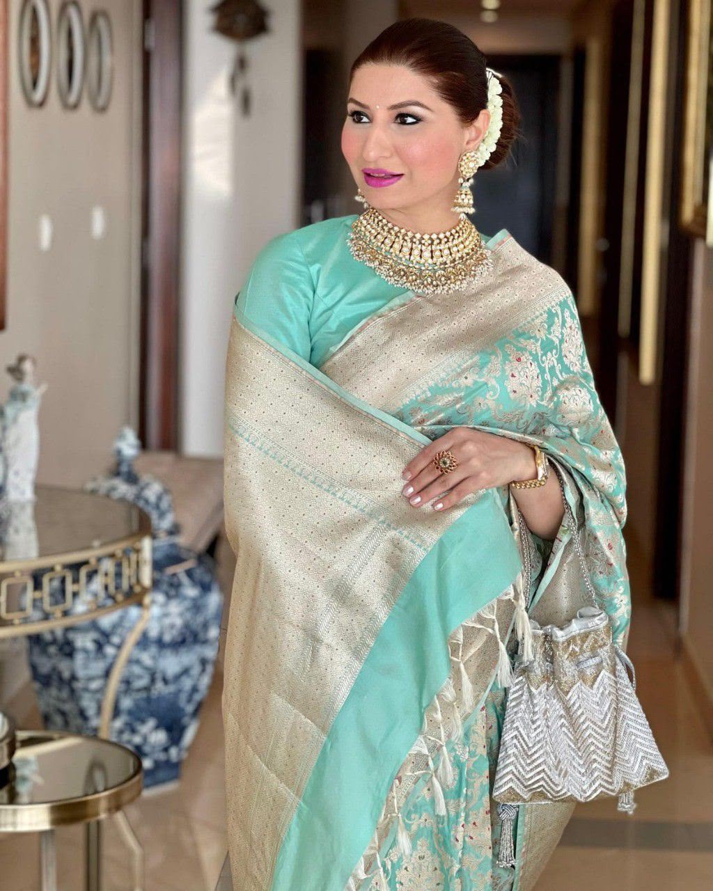 KPR 242 Sea Green Soft Lichi Silk Saree with Lace Work & Lace Border. Introductory Price ₹1649. Delivery 4-6 Working Days. Shop now. | Sarees, Bollywood Sarees, Creative Sarees, Designer Sarees, Embroidered Sarees, Ethnic Saree, Modern Digital sarees, Party Wear Sarees