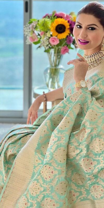 KPR 242 Sea Green Soft Lichi Silk Saree with Lace Work & Lace Border. Introductory Price ₹1649. Delivery 4-6 Working Days. Shop now. | Sarees, Bollywood Sarees, Creative Sarees, Designer Sarees, Embroidered Sarees, Ethnic Saree, Modern Digital sarees, Party Wear Sarees