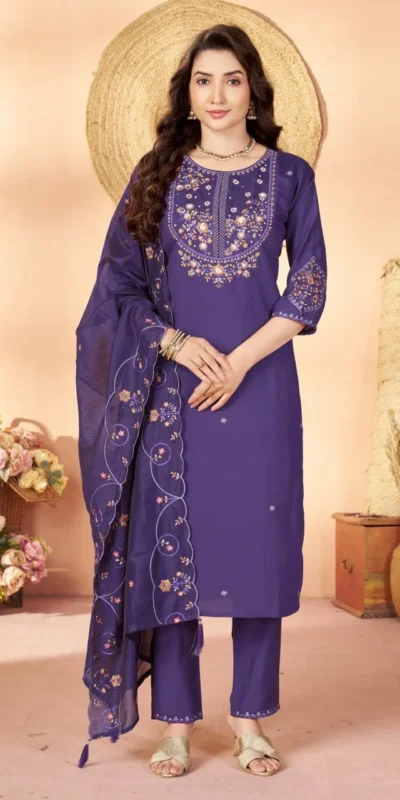 DIVA 177 Purple Thread Embroidery & Embroidery Work Salwar Suit in Brown Marina Silk. Now at just ₹2399. Delivery 4-6 Working Days. Shop now. | Jump Suits, Salwar suit, Casual Suits, Creative suits, Designer Suits, Palazzo Suits, Party Wear Suits, Patiala Suits, Straight Suits