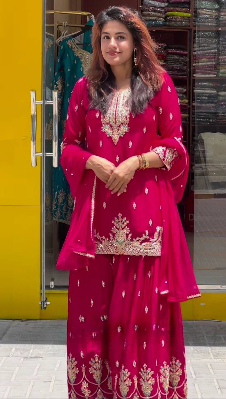 MD 3046 Red Color Chinon Silk Salwar Suit with Embroidery Work. Online Get it for ₹2319. Delivery 4-6 Working Days. Shop now. | Jump Suits, Salwar suit, Casual Suits, Creative suits, Designer Suits, Palazzo Suits, Party Wear Suits, Patiala Suits, Straight Suits