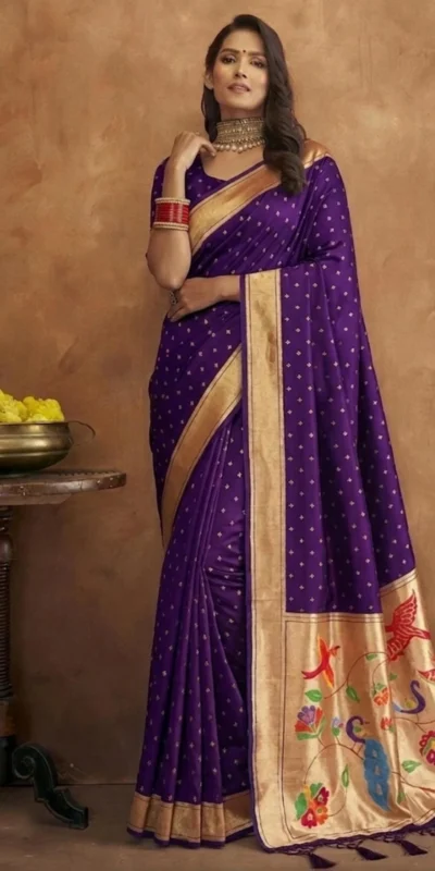 MB 239 Purple Color Organza Silk Saree with Moti Work & Zari Work. Grab it for ₹2299. Delivery 4-6 Working Days. Shop now. | Sarees, Bollywood Sarees, Creative Sarees, Designer Sarees, Embroidered Sarees, Ethnic Saree, Modern Digital sarees, Party Wear Sarees