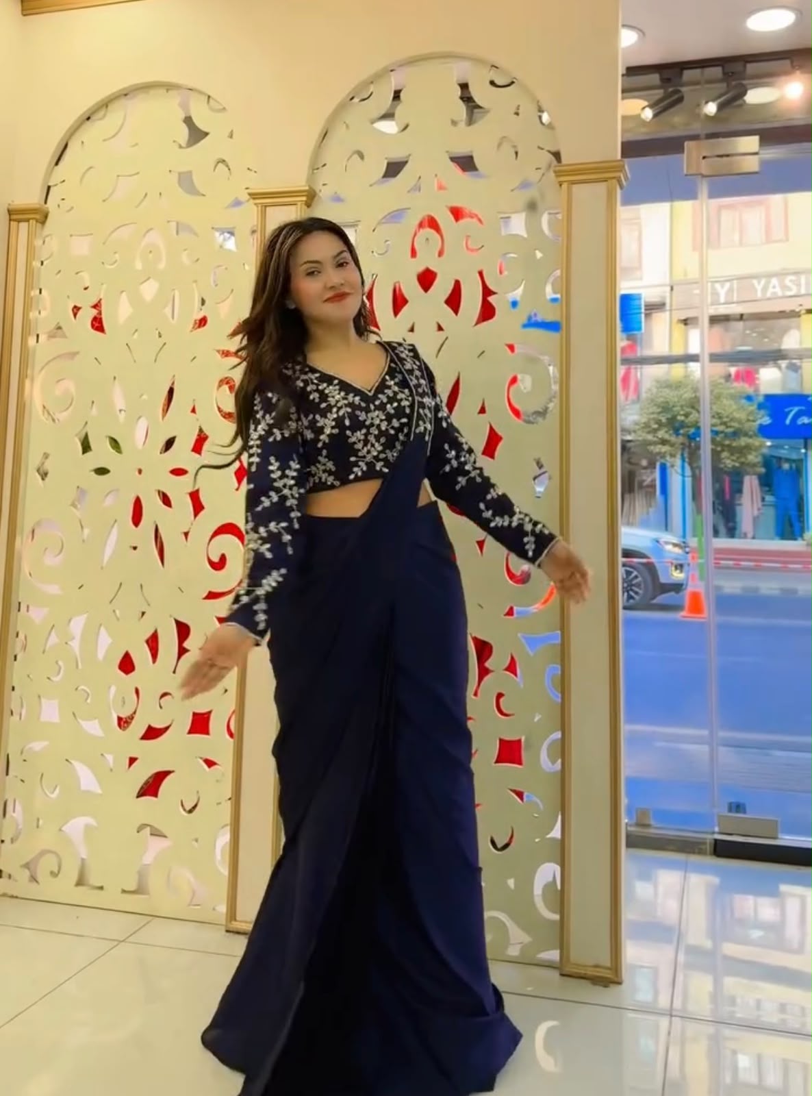 ST 1208 Navy Blue Color Faux Georgette Embroidery Sequins Work Saree Casual, Wedding, Festive, Events . Expected Delivery 4-6 Working Days @2099/- only | Sarees, Bollywood Sarees, Creative Sarees, Designer Sarees, Embroidered Sarees, Ethnic Saree, Modern Digital sarees, Party Wear Sarees