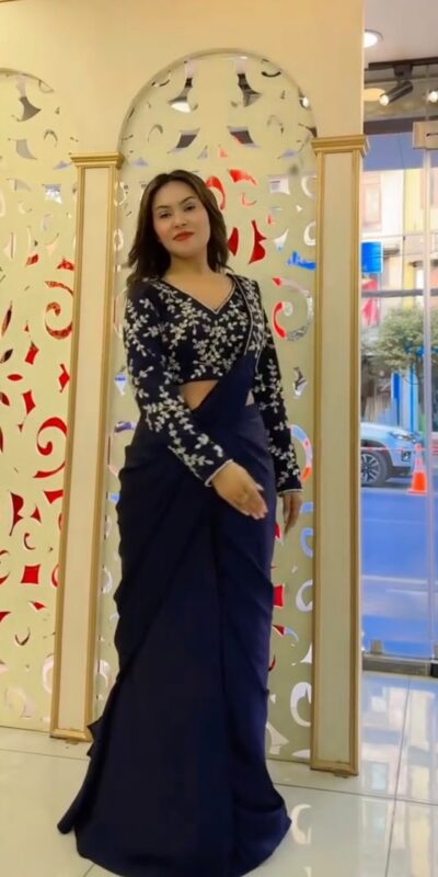 ST 1208 Navy Blue Color Faux Georgette Embroidery Sequins Work Saree Casual, Wedding, Festive, Events . Expected Delivery 4-6 Working Days @2099/- only | Sarees, Bollywood Sarees, Creative Sarees, Designer Sarees, Embroidered Sarees, Ethnic Saree, Modern Digital sarees, Party Wear Sarees