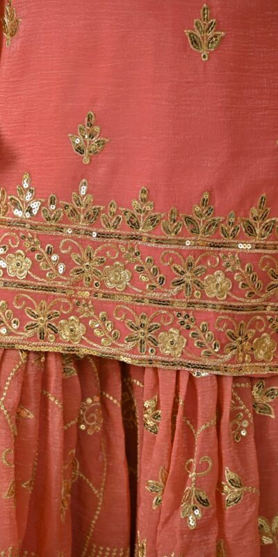 ND 5060 Peach Crunchy Silk Salwar Suit with Embroidery Work. Wedding, Party, Festive, Events Best Price ₹2999. Delivery 4-6 Working Days. Shop now. | Jump Suits, Salwar suit, Casual Suits, Creative suits, Designer Suits, Palazzo Suits, Party Wear Suits, Patiala Suits, Straight Suits