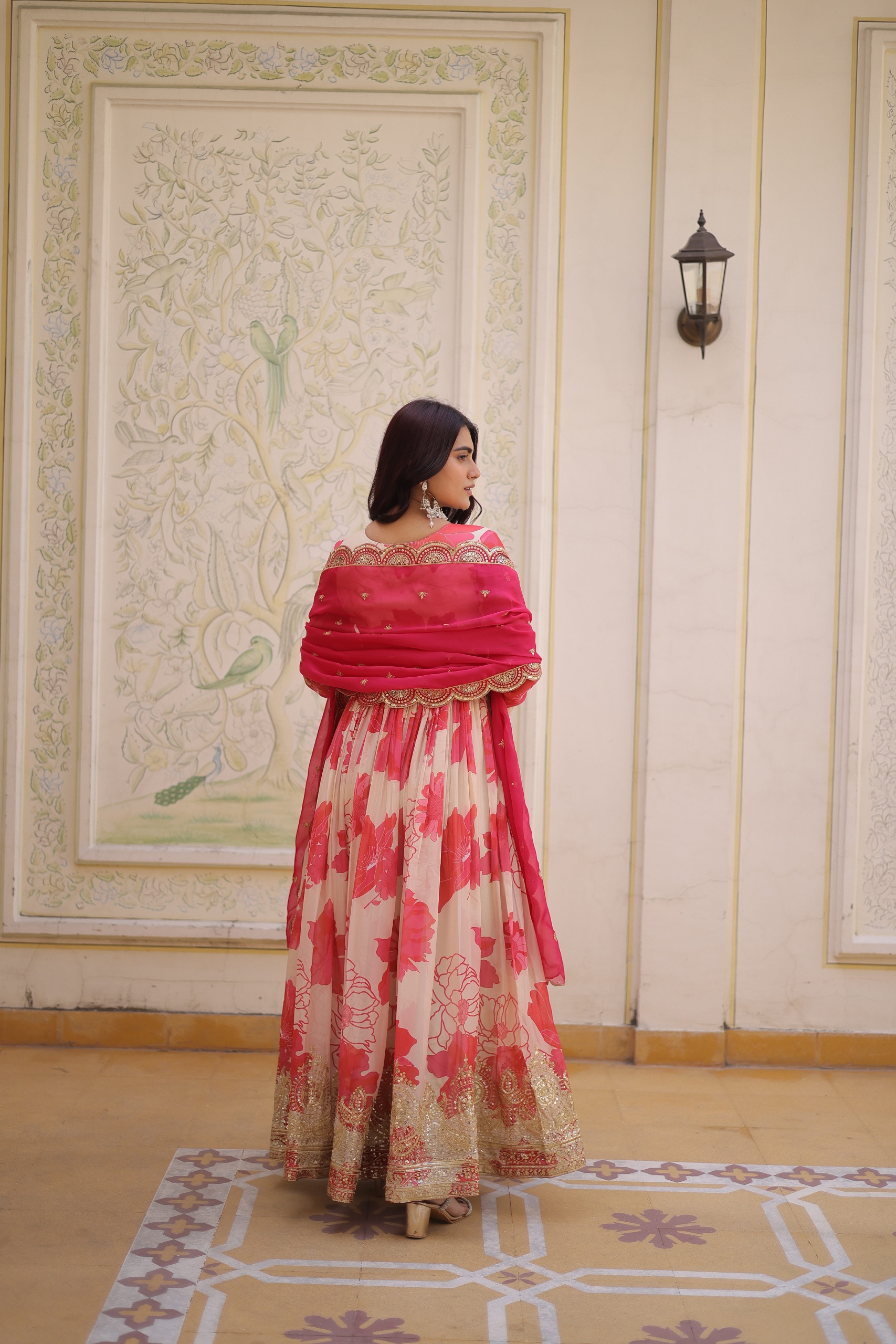 KA 1242 Pink in Russian Silk Embroidery Work & Zari Work Gown . Exclusive Offer ₹2849. Delivery 4-6 Working Days. Shop now. | Gowns, Bollywood Gowns, Creative Gowns, Designer Gowns, Embroidered Gowns, Party Wear Gowns