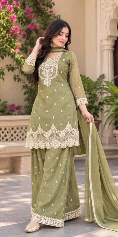 ND 5081 Pista Crunchy Silk Salwar Suit with Embroidery Work. Wedding, Party, Festive, Events Best Price ₹2399. Delivery 4-6 Working Days. Shop now. | Jump Suits, Salwar suit, Casual Suits, Creative suits, Designer Suits, Palazzo Suits, Party Wear Suits, Patiala Suits, Straight Suits