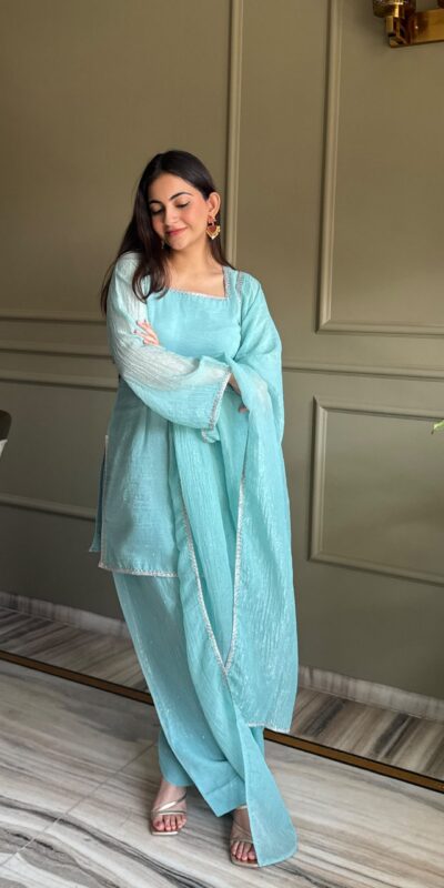 KB 297 Sky Blue Crunchy Silk Salwar Suit with Embroidery Work. Wedding, Party, Festive, Events Best Price ₹2029. Delivery 4-6 Working Days. Shop now. | Jump Suits, Salwar suit, Casual Suits, Creative suits, Designer Suits, Palazzo Suits, Party Wear Suits, Patiala Suits, Straight Suits
