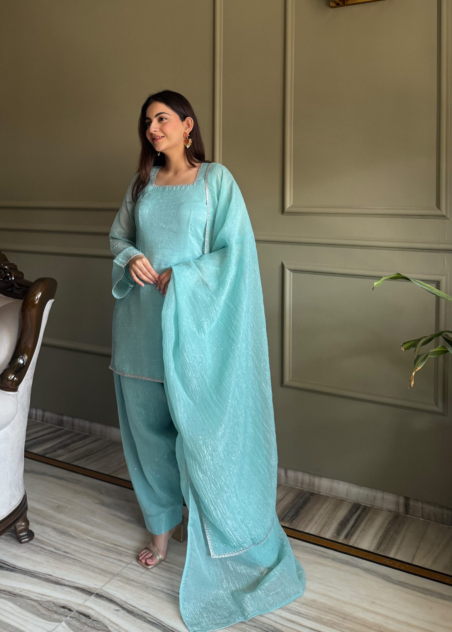 KB 297 Sky Blue Crunchy Silk Salwar Suit with Embroidery Work. Wedding, Party, Festive, Events Best Price ₹2029. Delivery 4-6 Working Days. Shop now. | Jump Suits, Salwar suit, Casual Suits, Creative suits, Designer Suits, Palazzo Suits, Party Wear Suits, Patiala Suits, Straight Suits