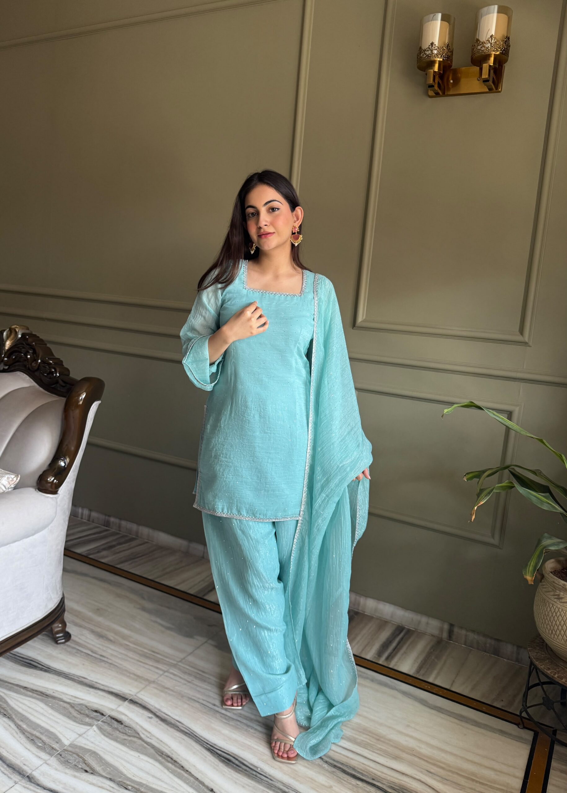 KB 297 Sky Blue Crunchy Silk Salwar Suit with Embroidery Work. Wedding, Party, Festive, Events Best Price ₹2029. Delivery 4-6 Working Days. Shop now. | Jump Suits, Salwar suit, Casual Suits, Creative suits, Designer Suits, Palazzo Suits, Party Wear Suits, Patiala Suits, Straight Suits