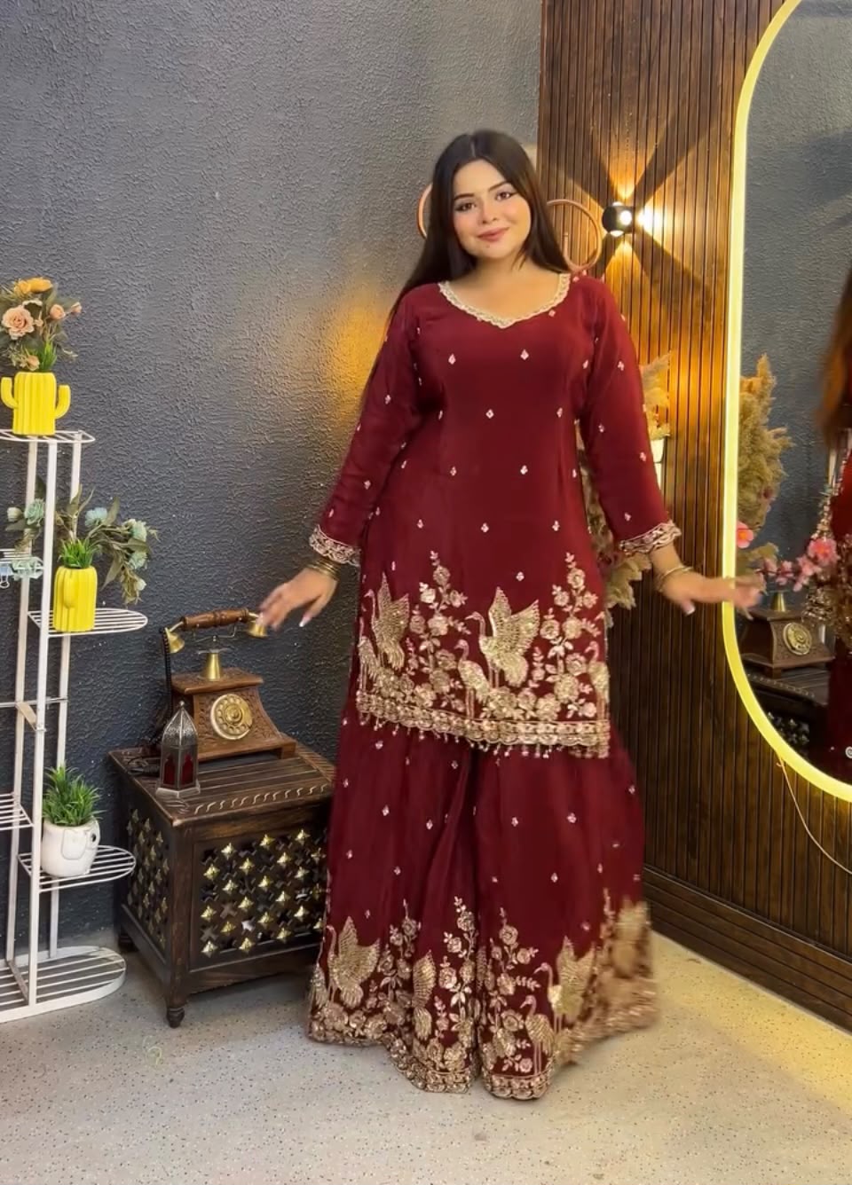 VLM 355 Maroon Chinon Silk Salwar Suit with Embroidery Work & Sequins Work. Get it for ₹2399. Delivery 4-6 Working Days. Shop now. | Jump Suits, Salwar suit, Casual Suits, Creative suits, Designer Suits, Palazzo Suits, Party Wear Suits, Patiala Suits, Straight Suits