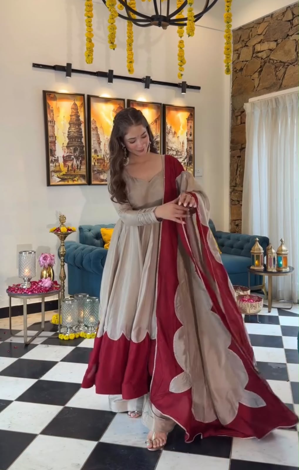 AD 249 Off White Roman Silk Gown with Mirror Work & Embroidery Work. Special Price ₹2999. Delivery 4-6 Working Days. Shop now. | Gowns, Bollywood Gowns, Creative Gowns, Designer Gowns, Embroidered Gowns, Party Wear Gowns