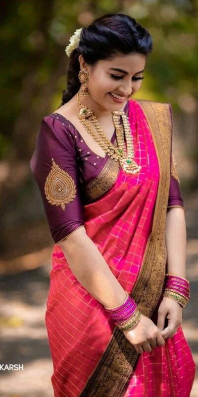 KPR 140 Pink Soft Lichi Silk Saree Perfect for Wedding, Party, Mehendi, Ganesh Chaturthi, Raksha Bandhan – . Introductory Price ₹1649. Delivery 4-6 | Sarees, Bollywood Sarees, Creative Sarees, Designer Sarees, Embroidered Sarees, Ethnic Saree, Modern Digital sarees, Party Wear Sarees